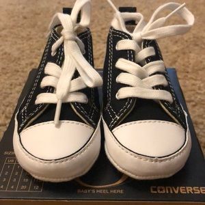 Converse Chuck Taylor first star black crib shoes